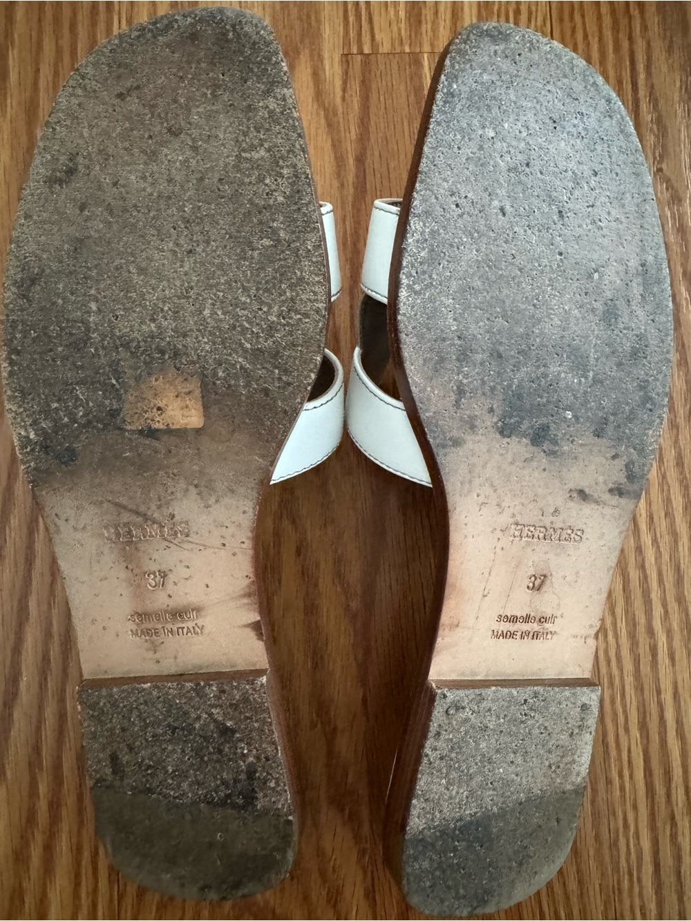 White Leather Oran Slide Sandals - Women - Picture 5 of 5